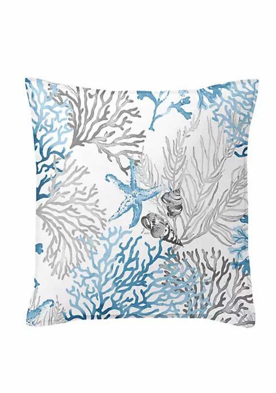 Home * | 6Ix Tailors Fine Linens Reef 20 Sq Decor Pillow (Feather Insert) Blue