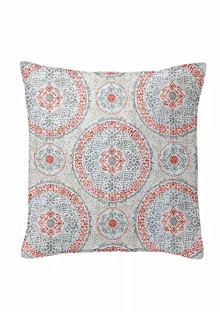 Home * | 6Ix Tailors Fine Linens Zayla 24 Sq Decor Pillow (Feather Insert) Coral