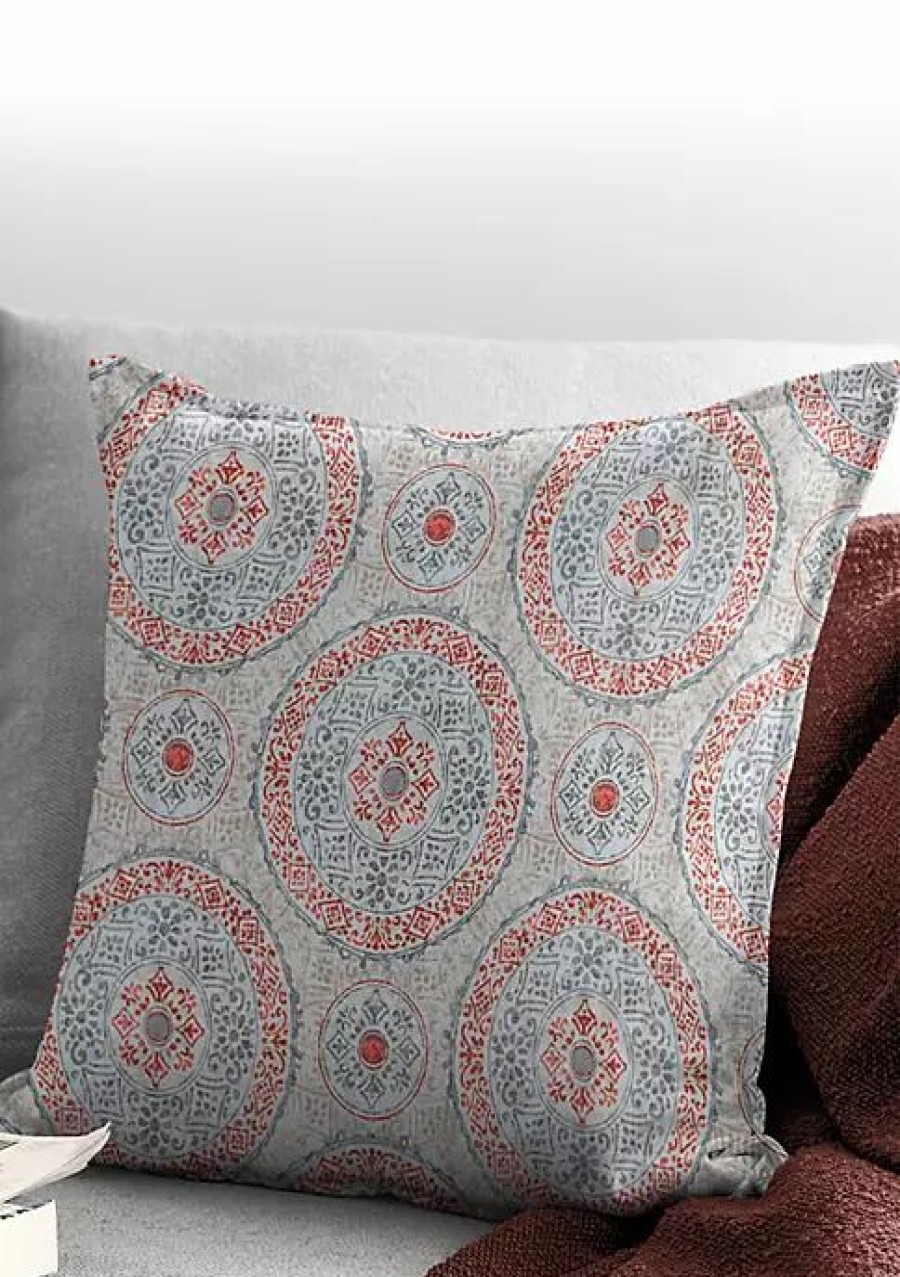 Home * | 6Ix Tailors Fine Linens Zayla 24 Sq Decor Pillow (Feather Insert) Coral