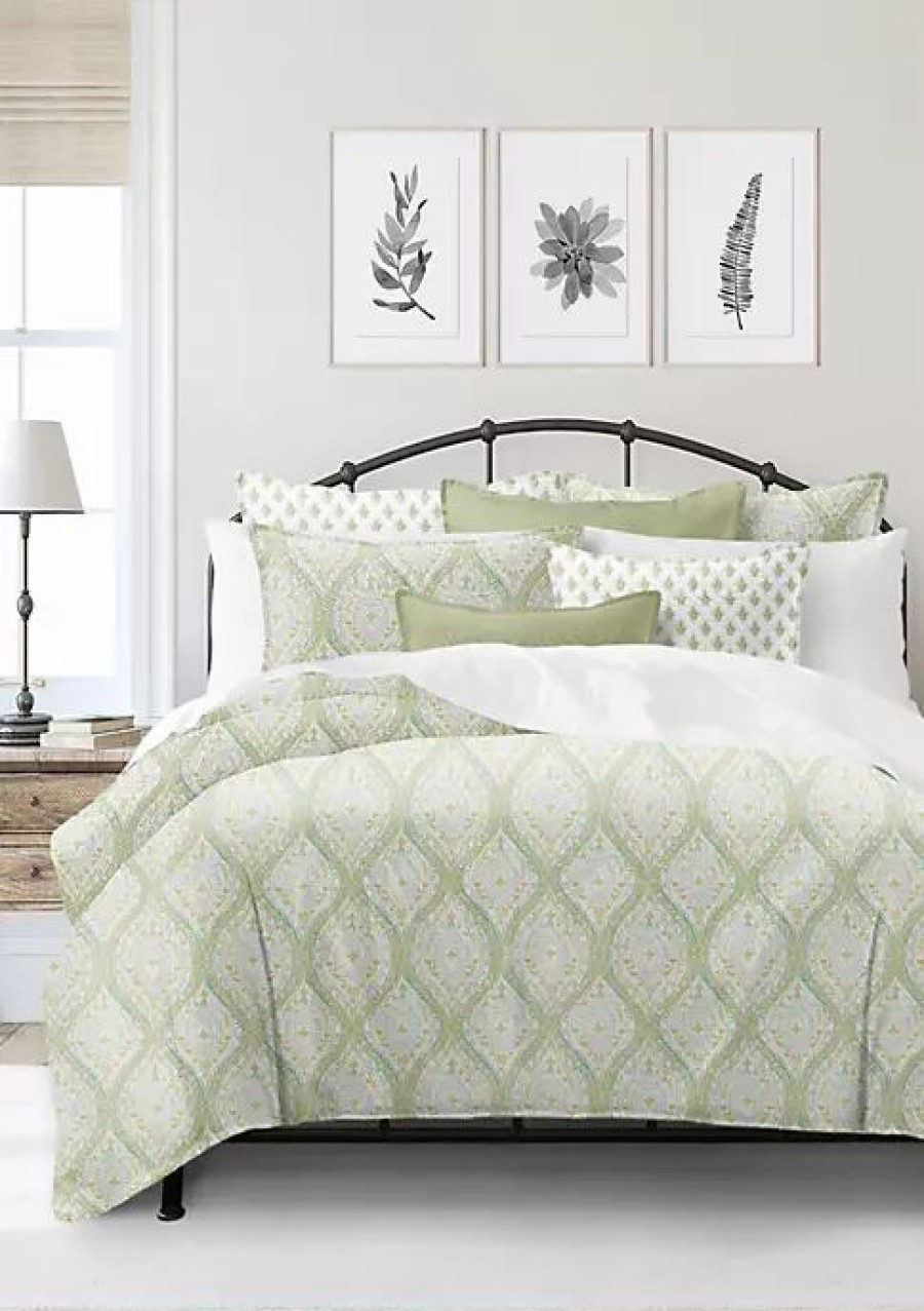 Bed & Bath * | 6Ix Tailors Fine Linens Cressida California King Comforter & 2 Shams Set Green Tea