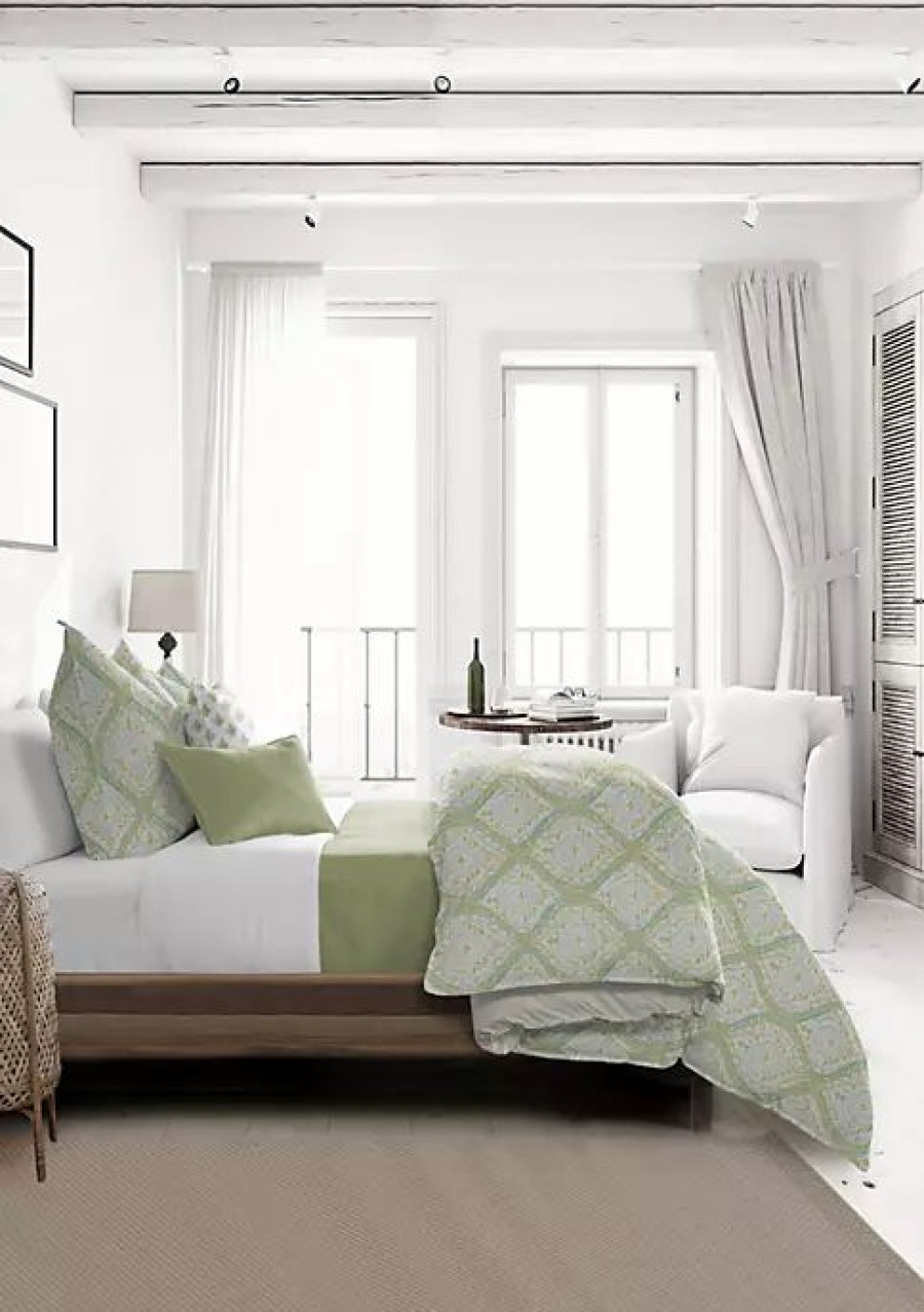 Bed & Bath * | 6Ix Tailors Fine Linens Cressida California King Comforter & 2 Shams Set Green Tea