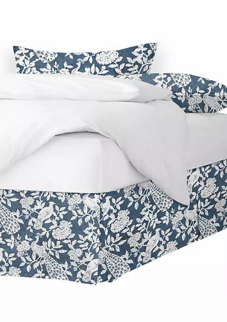 Bed & Bath * | 6Ix Tailors Fine Linens Lark Full/Double Bed Skirt 18 Drop Navy