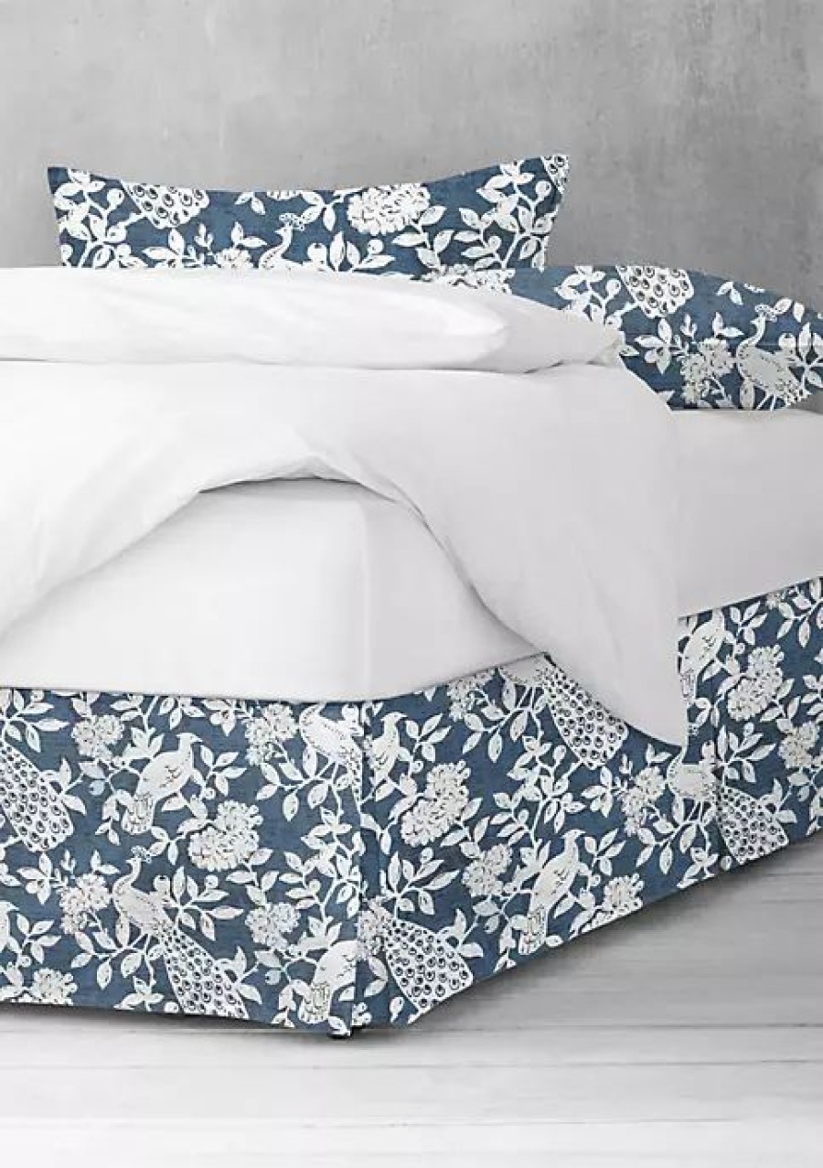 Bed & Bath * | 6Ix Tailors Fine Linens Lark Full/Double Bed Skirt 18 Drop Navy