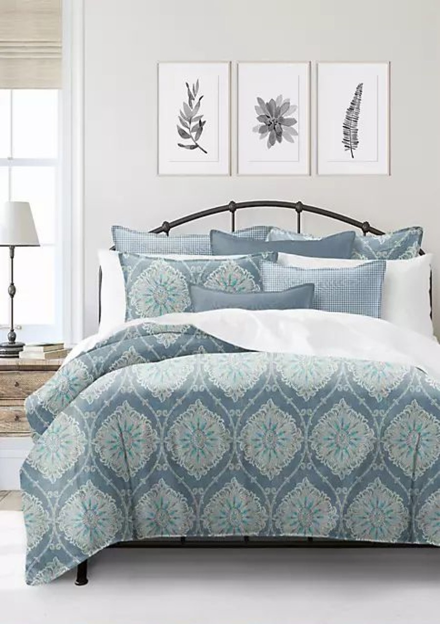 Bed & Bath * | 6Ix Tailors Fine Linens Bellamy Full/Double Duvet Cover & 2 Shams Set Blue