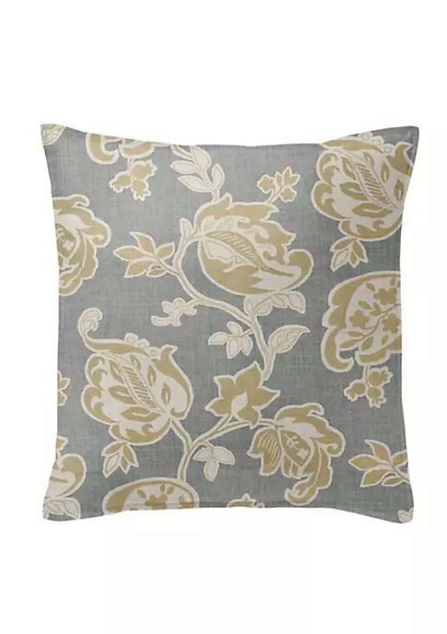 Home * | 6Ix Tailors Fine Linens Golden Bloom 24 Sq Decor Pillow (Feather Insert) Barley