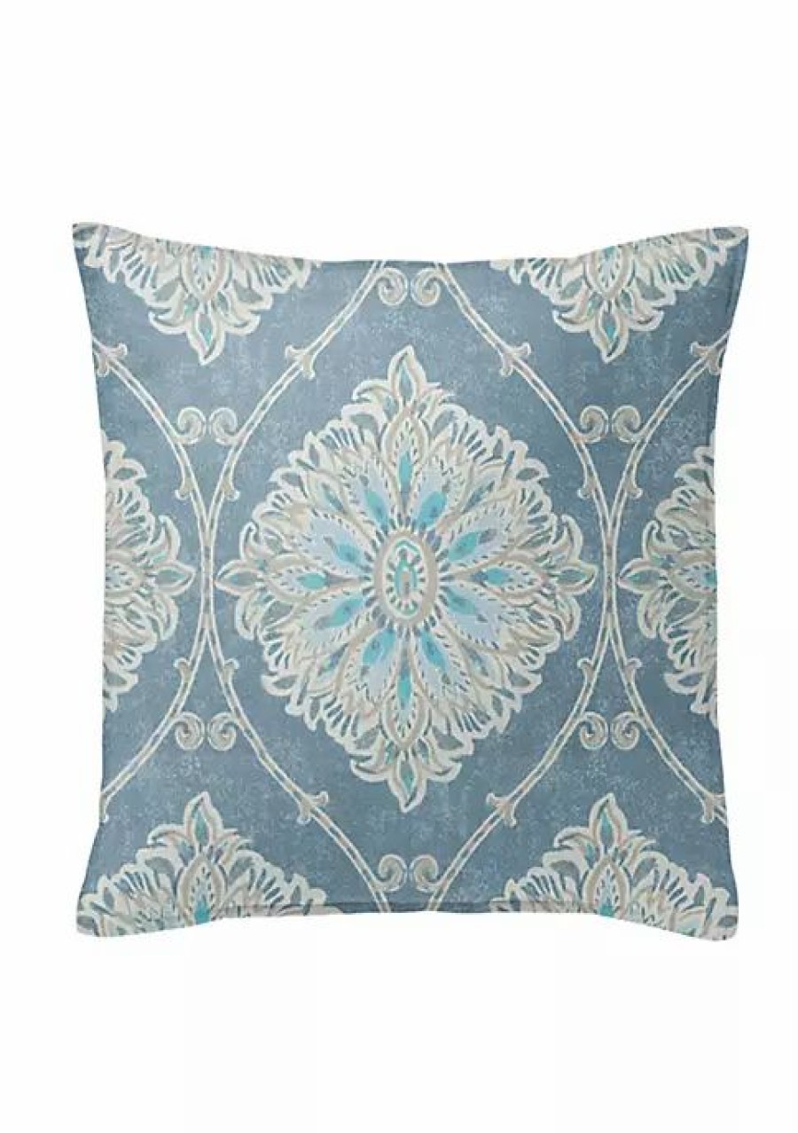 Home * | 6Ix Tailors Fine Linens Bellamy 24 Sq Decor Pillow (Feather Insert) Blue